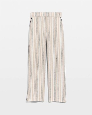Striped Piped Linen Fly Front Pants | Chico's